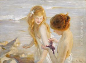 Deux Jeunes Filles A L'etoile De Mer by Paul Emile Chabas