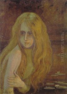Madchenakt Mit Seerosen by Paul Emile Chabas
