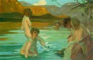 Baigneuse A La Riviere by Paul Emile Chabas