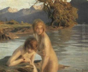 Zwei Madchen Beim Bade by Paul Emile Chabas