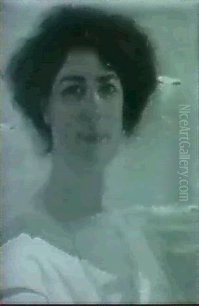 Portrait Of A Woman, With Sailboats Moored Beyond - view 1