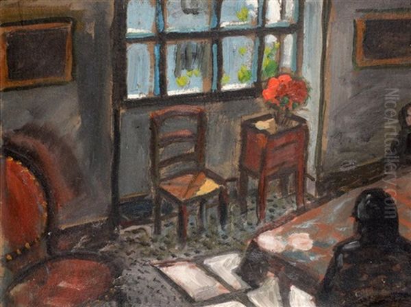 Bouquet Rouge Devant La Fenetre, 1945 - view 1