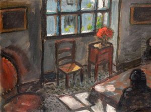 Bouquet Rouge Devant La Fenetre, 1945