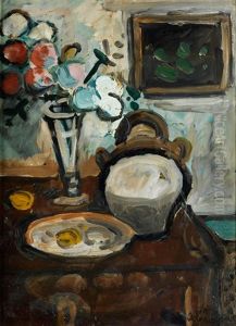 Stillleben Mit Krug Und Blumenstrauss by Auguste Chabaud