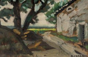 Arbres Et Maison by Auguste Chabaud