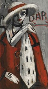 Femme A L'etole De Fourrure by Auguste Chabaud