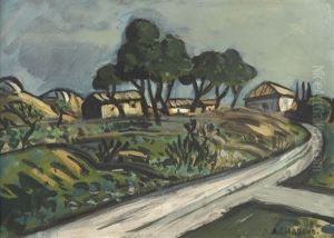Route Dans La Montagnette by Auguste Chabaud