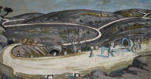 Charrette Au Cheval Bleu Sur La Route Des Alpilles by Auguste Chabaud