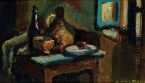 Nature Morte Sur Un Entablement Et Esquisse (recto-verso) by Auguste Chabaud