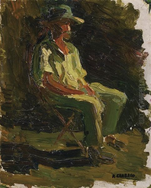 Homme Assis Dans Le Jardin - view 1