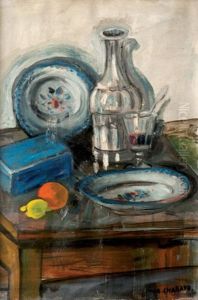 Nature Morte A La Carafe Et A L'assiette