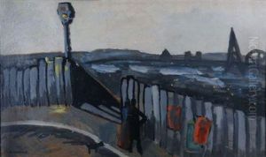 Paysage, Les Buttes-chaumont En Construction by Auguste Chabaud