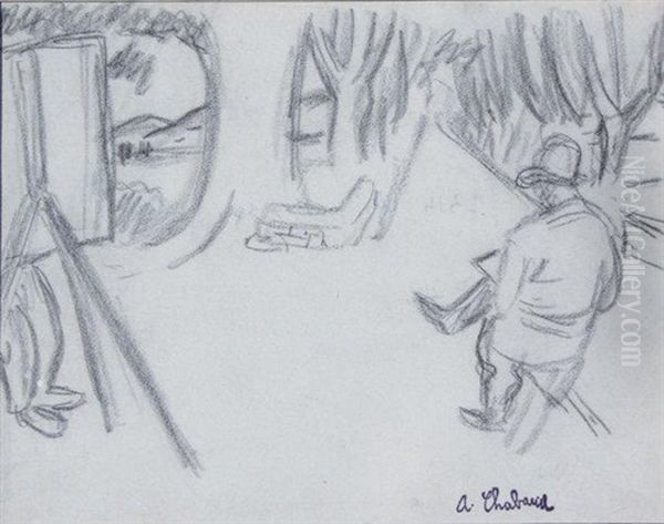 Les Peintres Dans L'allee - view 1