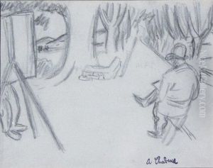 Les Peintres Dans L'allee by Auguste Chabaud