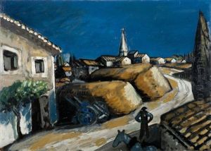 Meules Sur La Route Blanche A Graveson by Auguste Chabaud