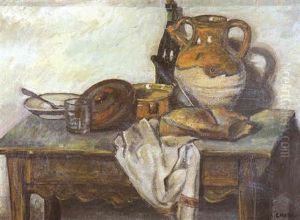 Nature Morte Sur La Table De Ferme by Auguste Chabaud