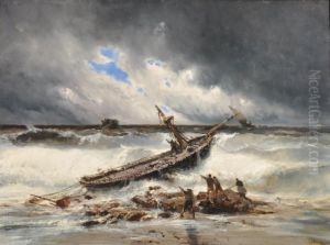 Bateaux Dans La Tempete by Eugenio Amus