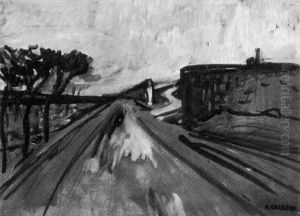 Paysage - La Route Pres Du Mur De Pierres