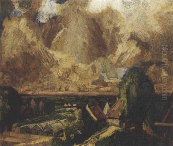 Landscape With Green Houses - view 1