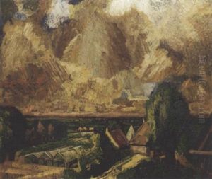 Landscape With Green Houses by Hendrik Chabot
