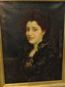 Portrait De Femme A La Mantille Noire