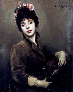 Elegante A L'eventail by Eugene Chaffanel