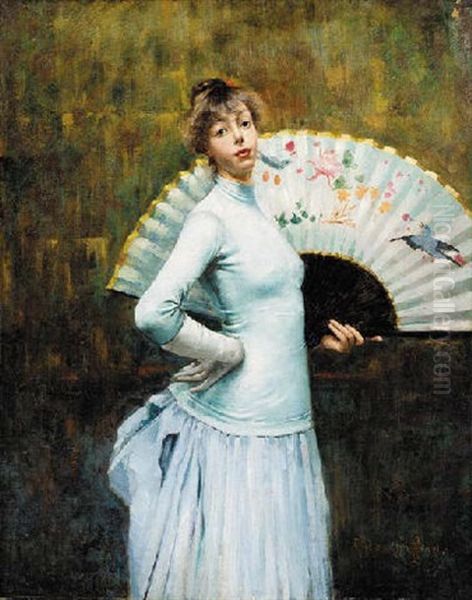 Elegant Lady Holding A Fan - view 1