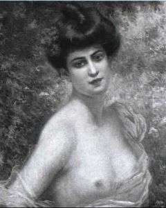 Junge Frau Mit Blume Im Haar by Eugene Chaffanel