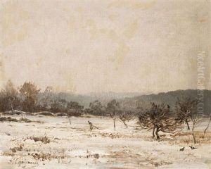 Femme Trainant Une Branche De Bois Mort Dans Un Paysage D'hiver Femme Trainant Une Branche De Bois Mort Dans Un Paysage D'hiver