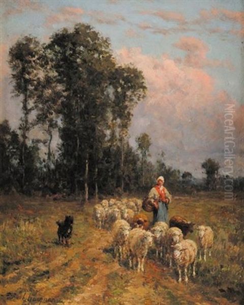 La Rentree Du Troupeau En Plaine De Barbizon - view 1
