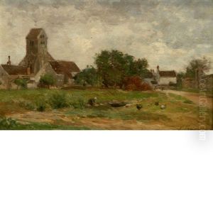 Washerwoman On The Edge Of Town by Jean-Ferdinand Chaigneau