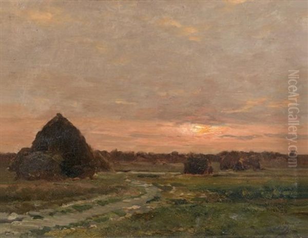Soleil Couchant Sur Les Meules - view 1