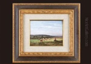 Bergere Et Ses Moutons by Jean-Ferdinand Chaigneau