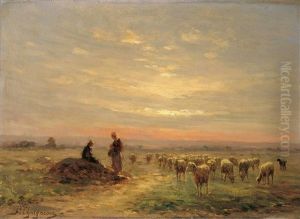 Hirten Mit Schafherde