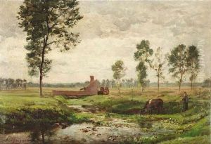 Sommerliche Weidelandschaft by Jean-Ferdinand Chaigneau