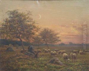 Paysages Au Coucher Du Soleil by Paul Chaigneau