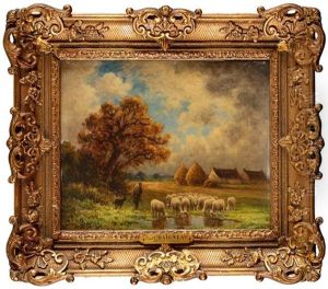 Moutons A L'etang Pres De L'arbre thumbnail