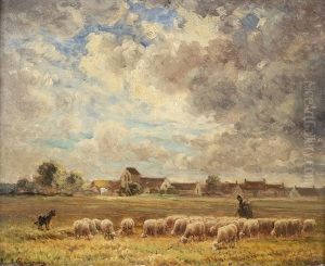 Le Troupeau (flock Of Sheep) by Paul Chaigneau
