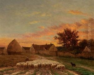 Le Grand Troupeau Au Soleil Couchant A Chailly Le Grand Troupeau Au Soleil Couchant A Chailly