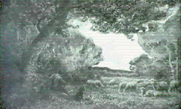 Scene Pastorale Sous Les Arbres - view 1