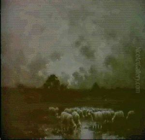Les Moutons Au Crepuscule by Paul Chaigneau