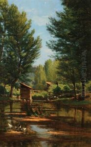 Paysage A L'etang by Josephine Olivier Chaine