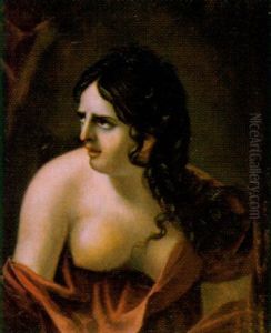 Junge Frau Mit Entblosster Brust by Josephine Olivier Chaine