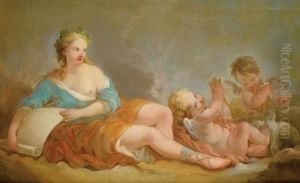 La Muse De La Litterature by Charles Michel-Ange Challes