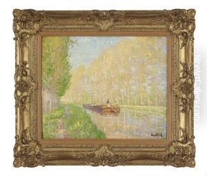 Chaland Sur Le Loing, Effet Du Soleil by Jean-Laurent Challie