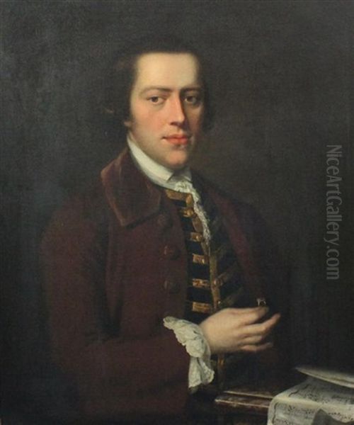 Portrait Of Roger Simpkinson (born 1732) Holding A Ring, With Sheet Music Before Him - view 1