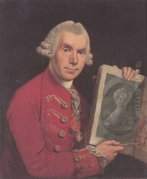 Self-portrait Wearing A Red Coat And A Baronet's Badge, Holding An Album Of Watercolours And Porte Crayon - view 1