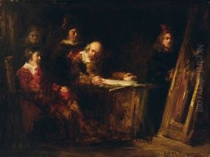 Funf Herren Im Gesprach by George Paul Chalmers