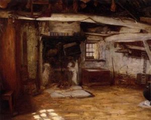 A Croft Interior, A Study For The Legend by George Paul Chalmers