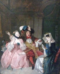 Scene From Moliere's Comedy, Les Precieuses Ridicules by Alfred Edward Chalon